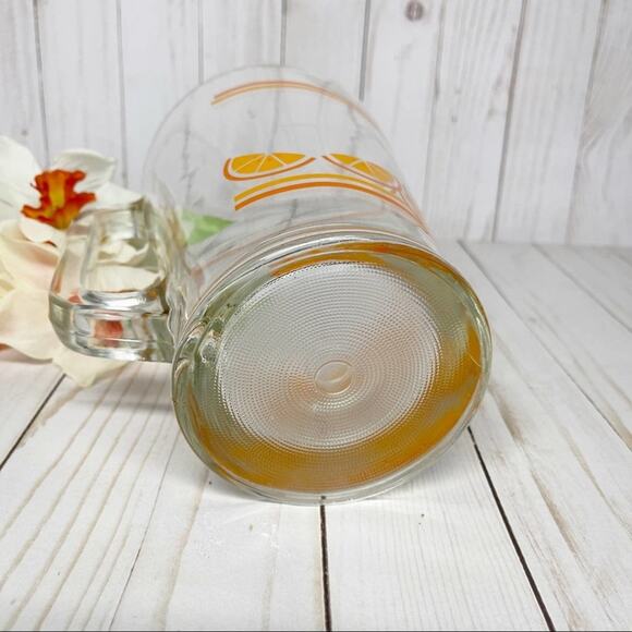 Vintage Retro 1970’s Glass Bar Orange Slice Juice Pitcher - Picture 4 of 6